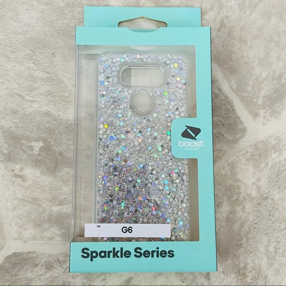 NWT G6 silver sparkly sparkle series protective phone case